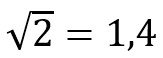 raiz de 2 igual ao 1,4