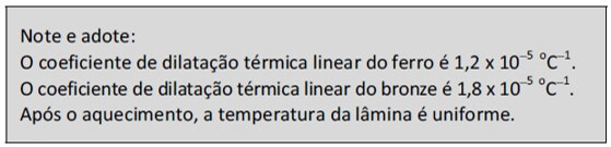 coeficiente de dilatação linear do bronze e do ferro