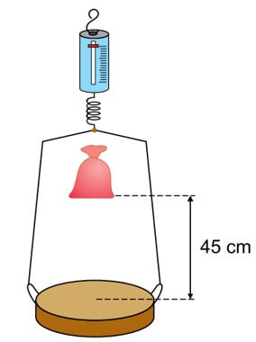 dinamômetro funcionando como uma balança. Esse instrumento é constituído por uma mola ideal vertical e por um prato horizontal